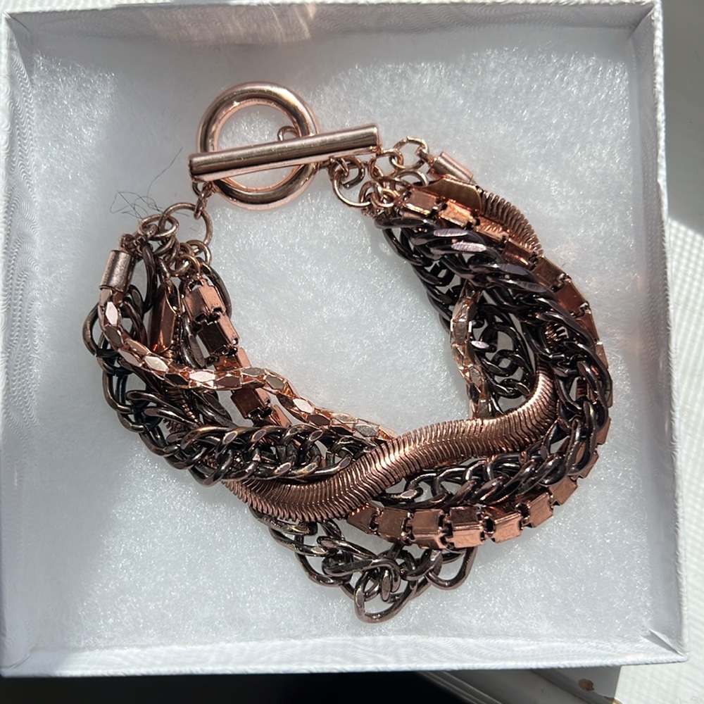 Multi Gold/Bronze Chain Fashion Bracelet 🤩